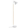 Bryton White Metal Floor Lamp With Natural Wooden Stand