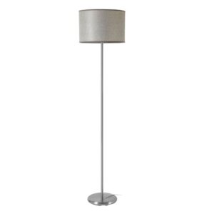 Formito Grey Fabric Shade Floor Lamp With Stainless Steel Base