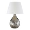 Hannata White Fabric Shade Table Lamp With Silver Base