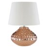 Jenato Ivory Fabric Shade Table Lamp With Copper Ceramic Base