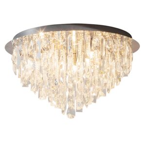 Siena 5 Lights Clear Crystals Flush Ceiling Light In Chrome