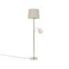 Classic Floor Lamp with Reading Arm Steel with Grey Shades - Retro