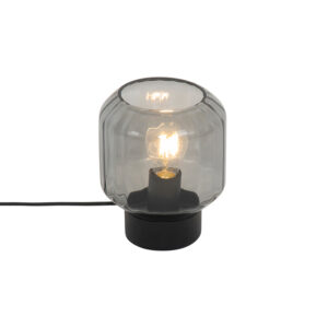 Classic table lamp black with smoke glass – Stiklo