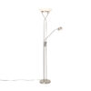 Floor lamp steel incl. LED and dimmer with reading lamp - Empoli