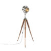 Floor lamp with wooden tripod and studio spot - Tripod Shiny