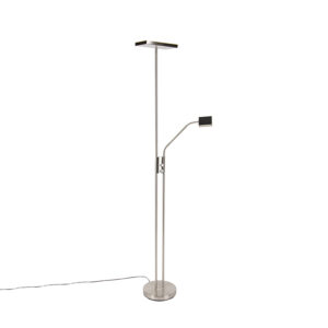 Modern floor lamp incl. LED and dimmer with reading lamp – Uplighter Jazzy