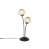 Modern table lamp black with gold 2-lights - Athens Wire