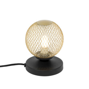 Modern table lamp black with gold – Athens Wire
