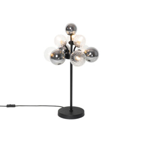 Table lamp black with smoke and clear glass 6 lights – Bonnie