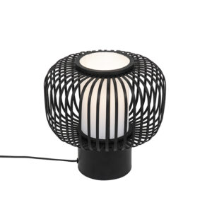 Modern table lamp black with bamboo – Bambuk
