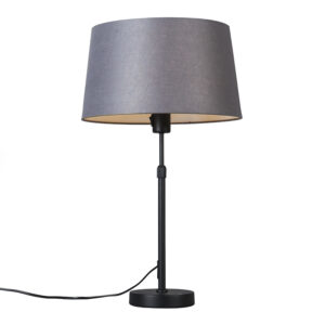 Table lamp black with shade gray 35 cm adjustable – Parte