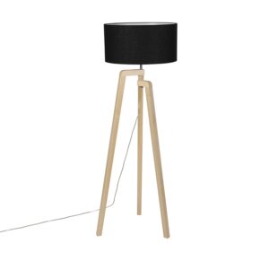 Modern floor lamp wood with black shade 45 cm – Puros