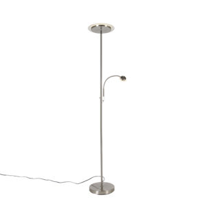 Modern floor lamp steel incl. LED with reading arm – Chala