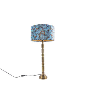 Art deco table lamp bronze 35 cm shade butterfly design – Torre