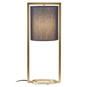 Lena Black Fabric Shade Table Lamp With Gold Metal Frame