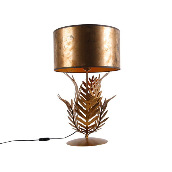 Vintage table lamp gold with bronze shade - Botanica