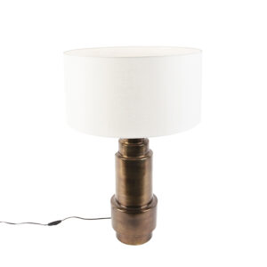 Art deco table lamp with shade white 50 cm – Bruut