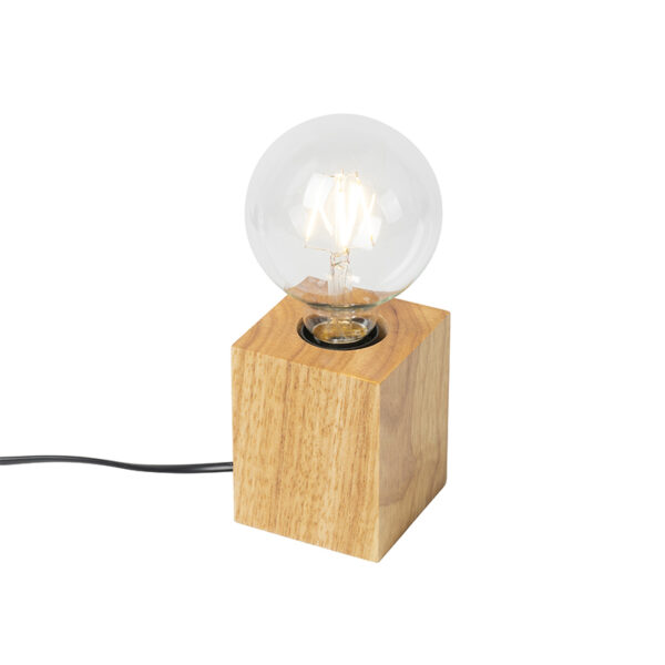 Country table lamp wood natural - Bloc