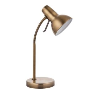 Agen Metal Task Table Lamp With USB In Antique Brass