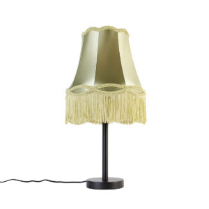 Classic table lamp black with granny shade green 30 cm – Simplo