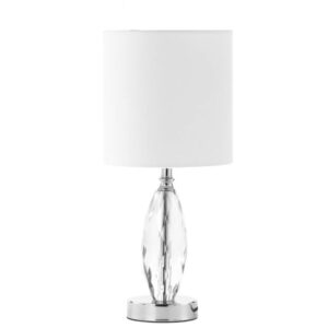 Garland White Linen Shade Table Lamp With Crystal Base