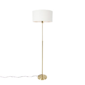 Floor lamp adjustable gold with shade white 50 cm – Parte