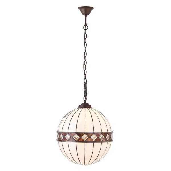 Interiors 1900 67045 Fargo Tiffany Medium 1 Light Globe Ceiling Pendant Light