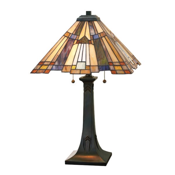 QZ-INGLENOOK-TL Inglenook Tiffany Bronze Table Lamp