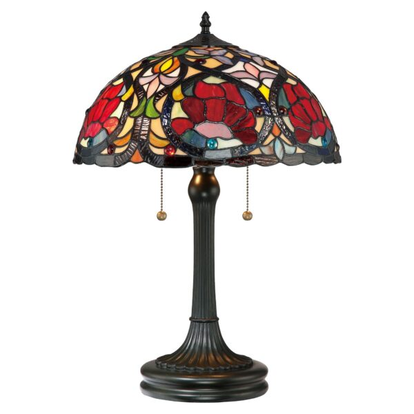 QZ-LARISSA-TL Larissa Tiffany Bronze 2 Light Table Lamp