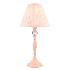Laura Ashley Ellis Satin Pink Table Lamp With Blush Cotton Shade