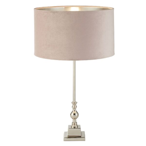 Whitby Pink Velvet Shade Table Lamp In Chrome