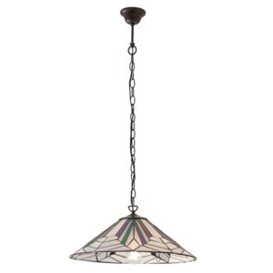Interiors 1900 63938 Astoria Tiffany Large 1 Light Ceiling Pendant Light With Shade