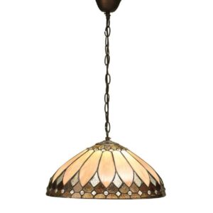 Interiors 1900 63977 Brooklyn Tiffany 1 Light Medium Ceiling Pendant In Cream