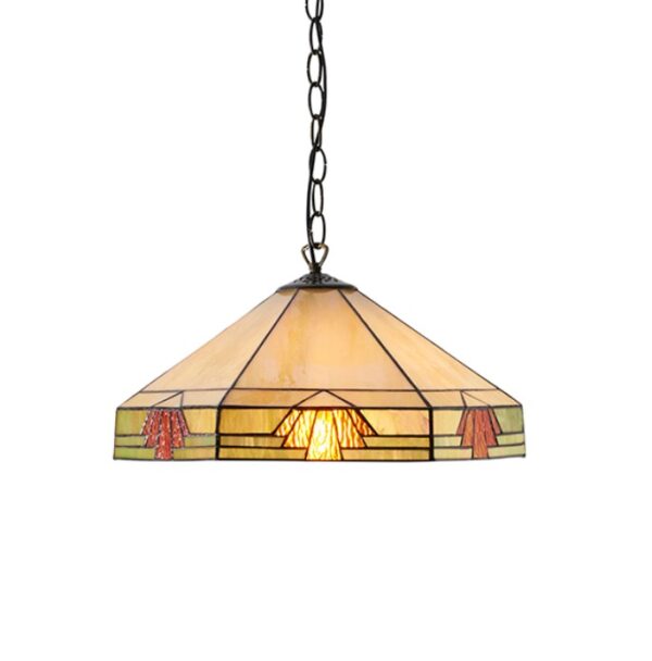 Interiors 1900 64285 Nevada Tiffany 1 Light Ceiling Pendant Light In Natural Shades