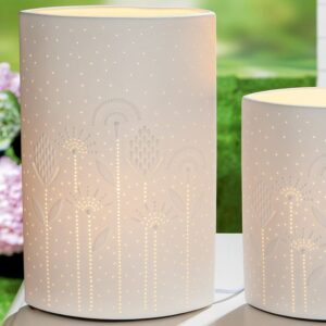 Allegan Large Porcelain Little Floral Design Table Lamp In White