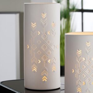 Allegan Porcelain Graphic Design Table Lamp In White