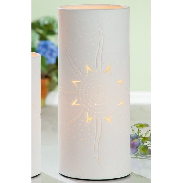 Allegan Porcelain Sun Design Table Lamp In White
