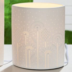 Allegan Small Porcelain Little Floral Design Table Lamp In White