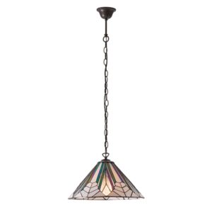 Interiors 1900 63937 Astoria Tiffany Medium 1 Light Ceiling Pendant Light With Shade