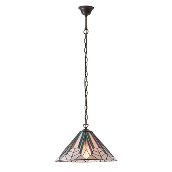 Interiors 1900 63937 Astoria Tiffany Medium 1 Light Ceiling Pendant Light With Shade