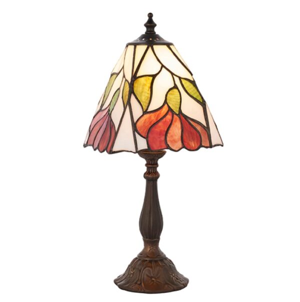 Interiors 1900 63963 Botanica Tiffany Small 1 Light Table Lamp In Bronze With Shade