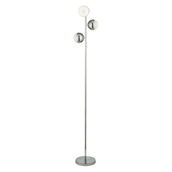Marbles 3 Lights Crystal Sand Floor Lamp In Chrome