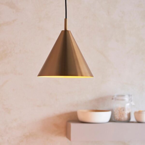 Carlisle Metal Pendant Ceiling Light In Antique Brass