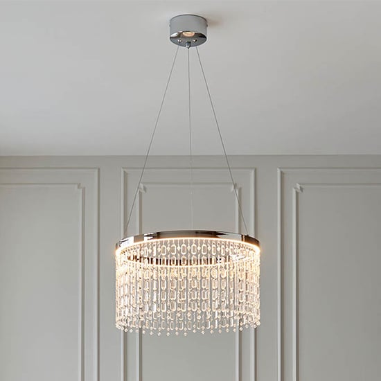 Cedar Clear Glass Ceiling Pendant Light In Polished Chrome