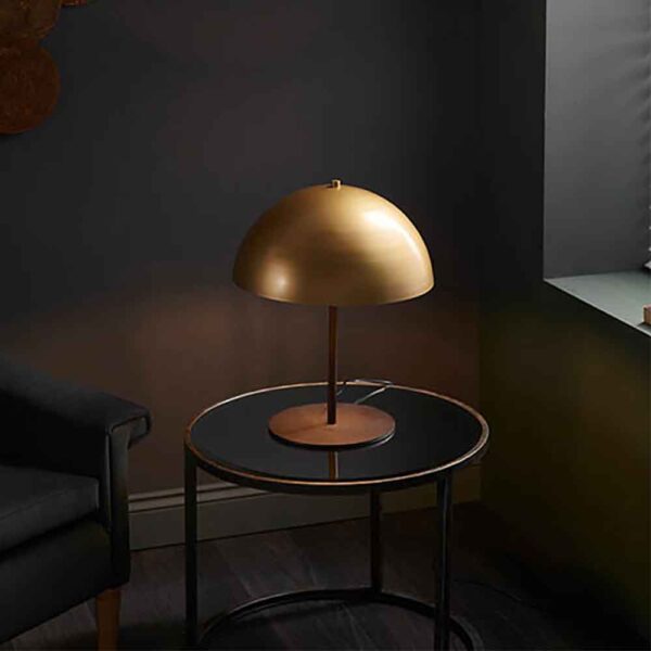 Nogales Metal Dome Table Lamp In Gold