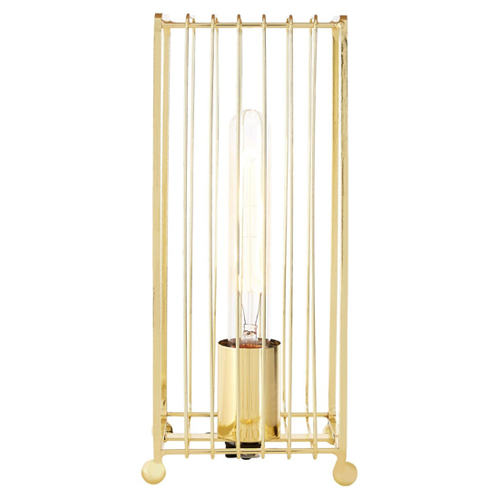 Decoli Metal Table Lamp With Metal Frame In Gold