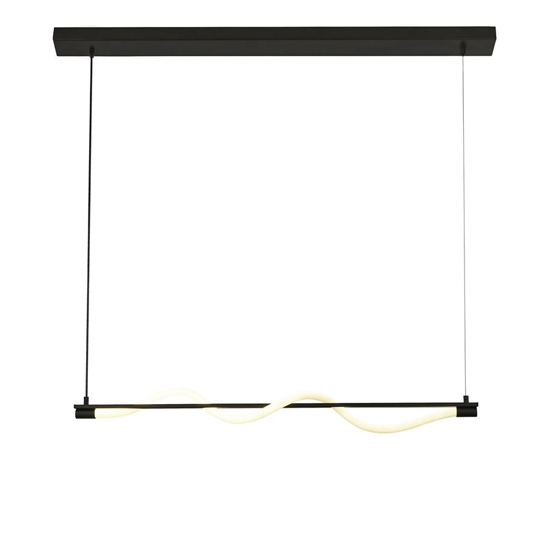 Serpent LED Opal Snaked Semi Flush Ceiling Light In Matt Black