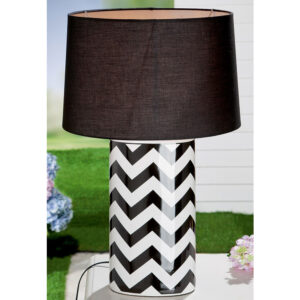 Allston Ceramics Zig Zag Table Lamp In Black And White