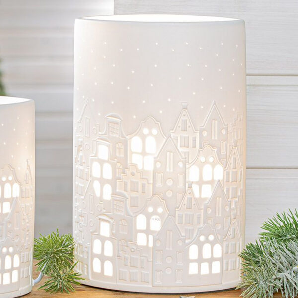 Allston Large Porcelain City Light Design Table Lamp In White