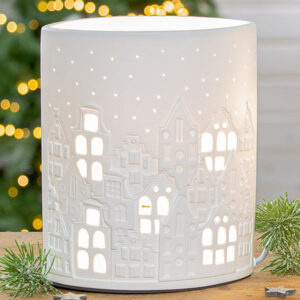 Allston Small Porcelain City Light Design Table Lamp In White